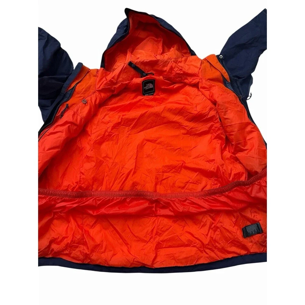 The North Face Men’s M Hooded‎ Jacket Navy Gray Orange Lining Outdoor Hiking Zip